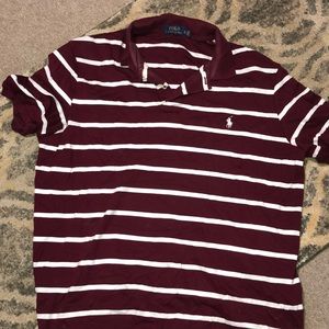 Red and white striped Ralph Lauren polo men’s shirt